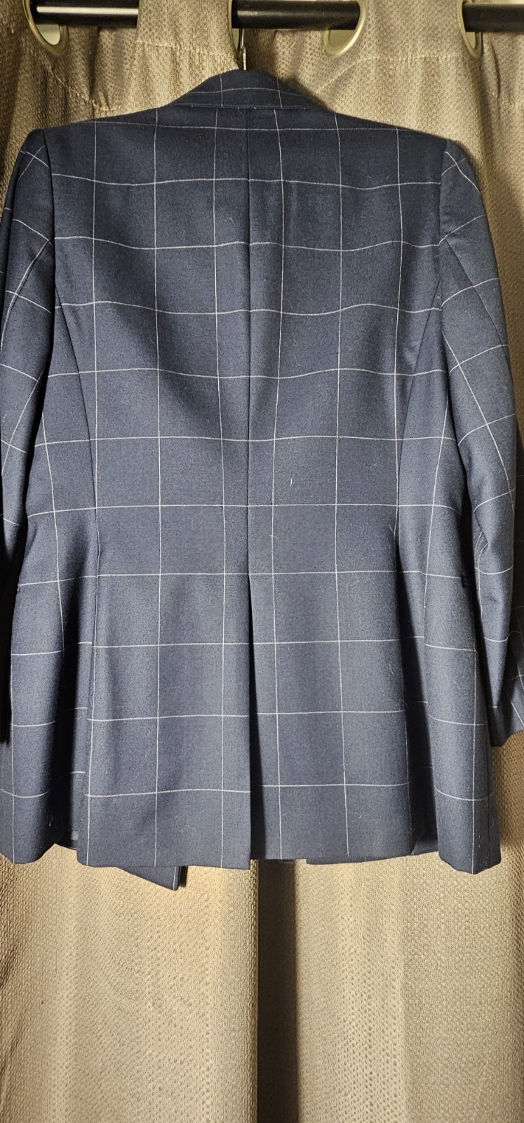 Vintage Embassy Row Petite Navy Windowpane Wool Blazer – Academia/Preppy Style