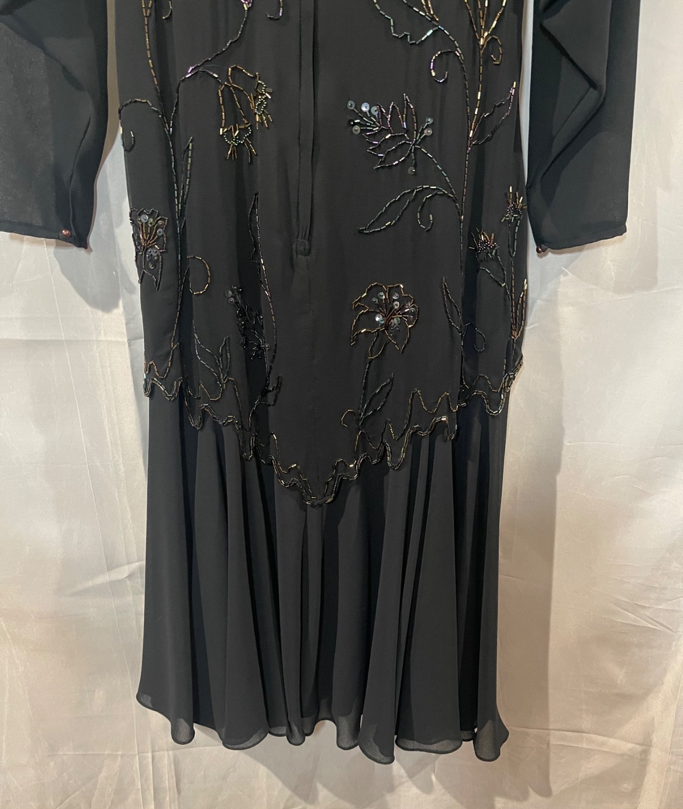Vintage Casadei Black Multi Color Beaded Cocktail Dress