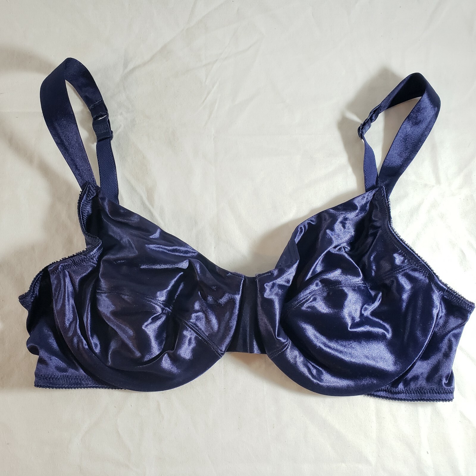 Victoria’s Secret Second Skin Satin Unlined Full Coverage Bra 40C Navy Blue