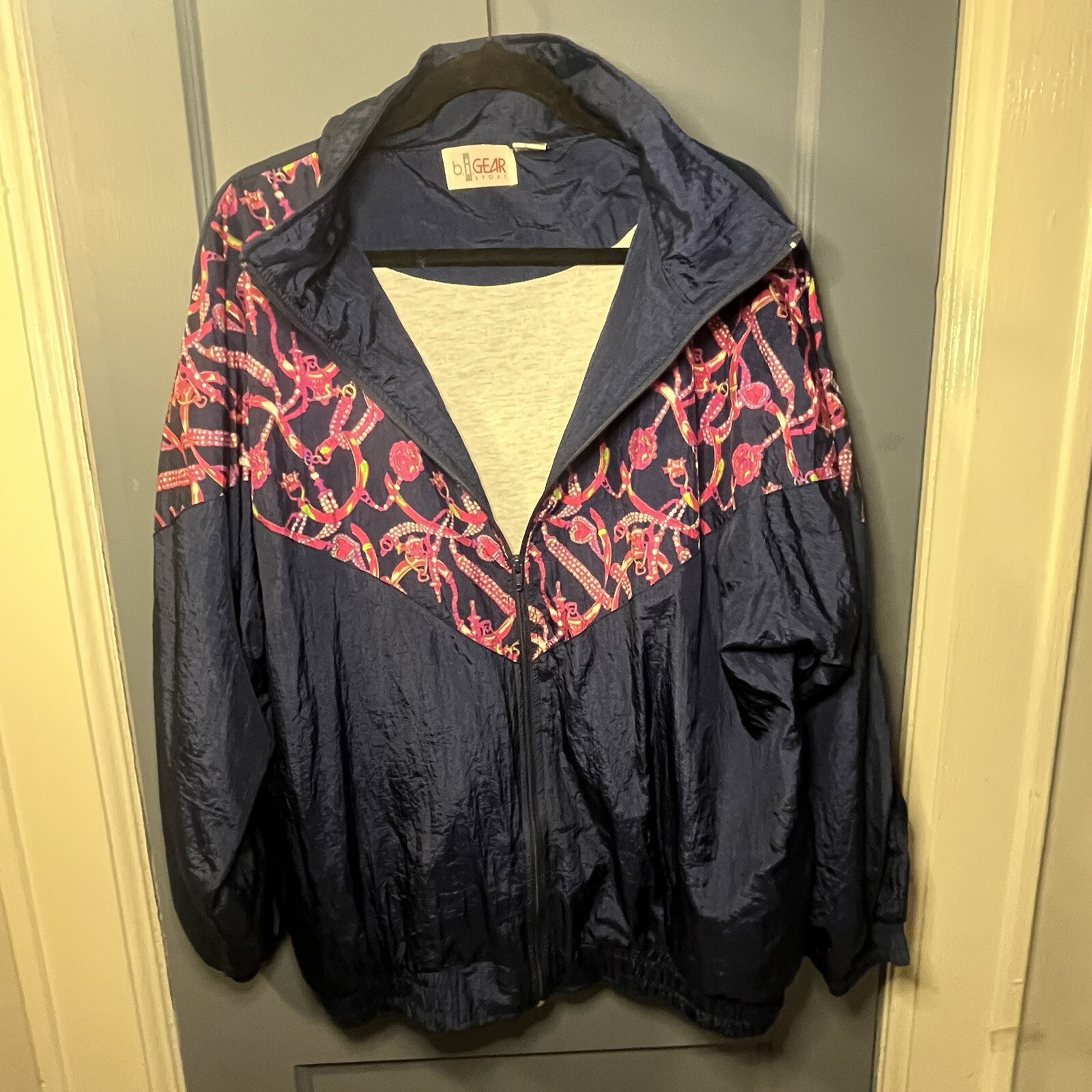 Vintage b.i.Gear Sport 80s 90s Retro Windbreaker Jacket Women’s Size 18W Nylon