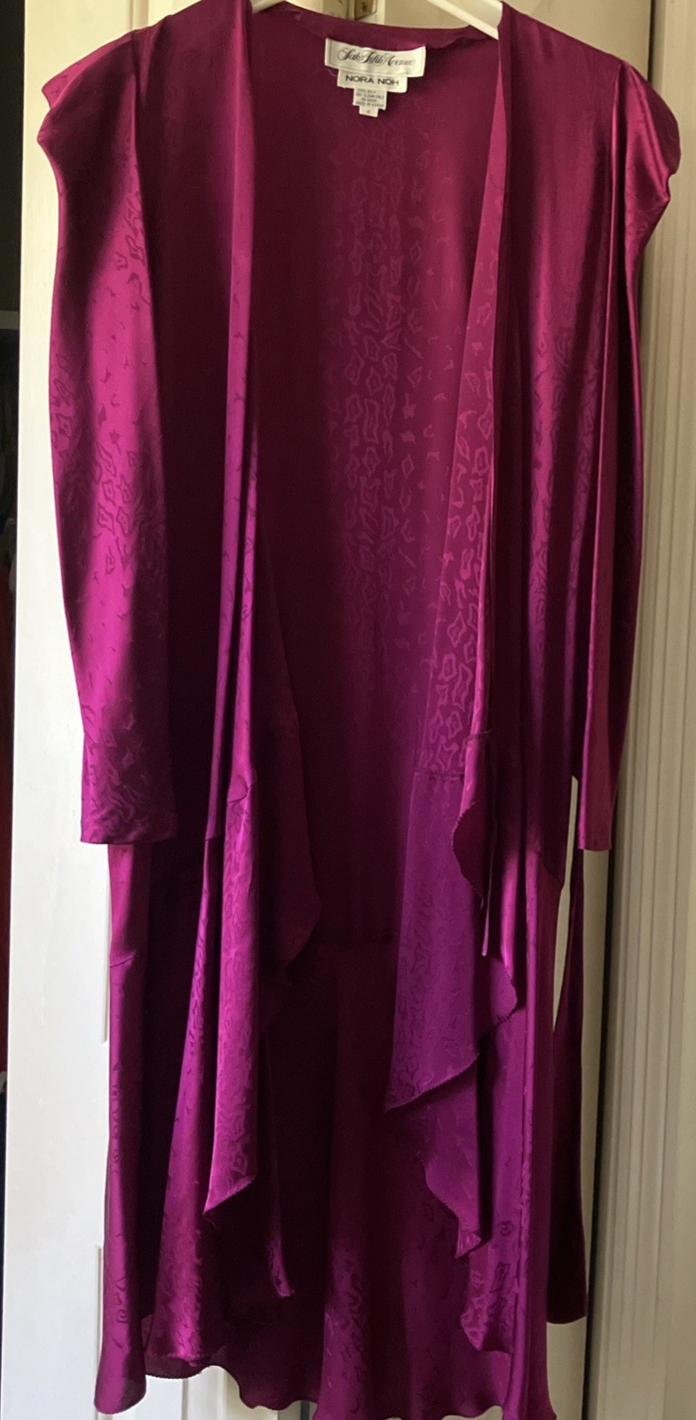 Vintage Nora Noh Saks Fifth Avenue 100% Silk Dress Fuchsia Pink Size 4