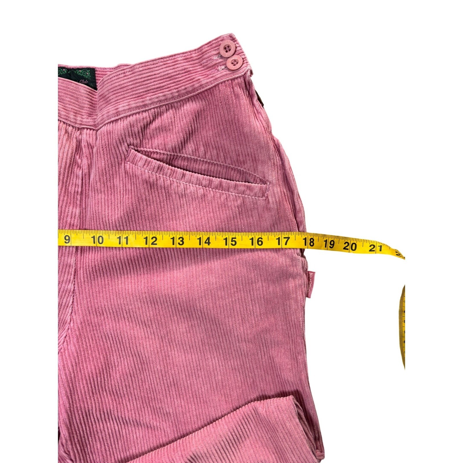 Vintage Paris Sport Club Corduroy Stirrup Pants High Waisted Size 11 Pink