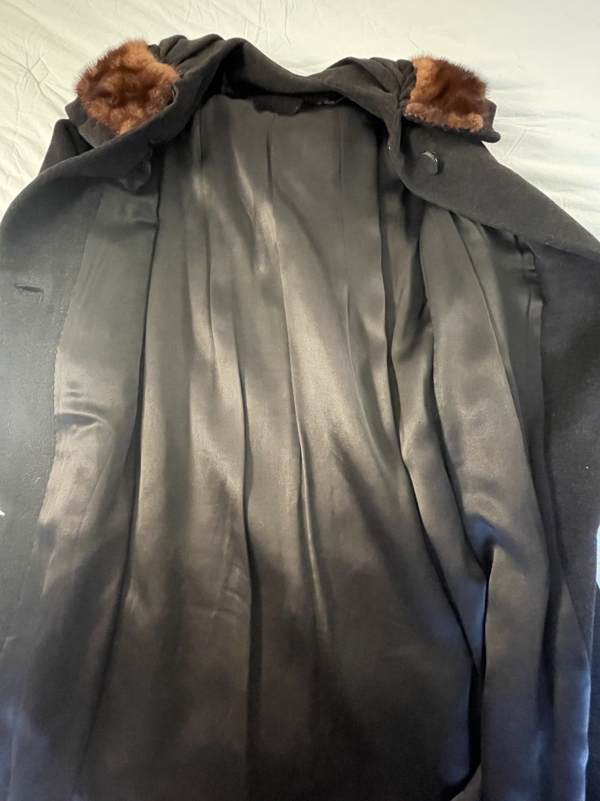 RARE Vintage Bellciano Of New York Wool w/Fur Collar 1940-50s Era Dress Coat