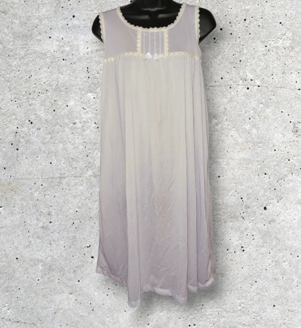 Vtg Sears Carriage Court Periwinkle / Pale Blue Nylon Nightgown Silky Soft Large