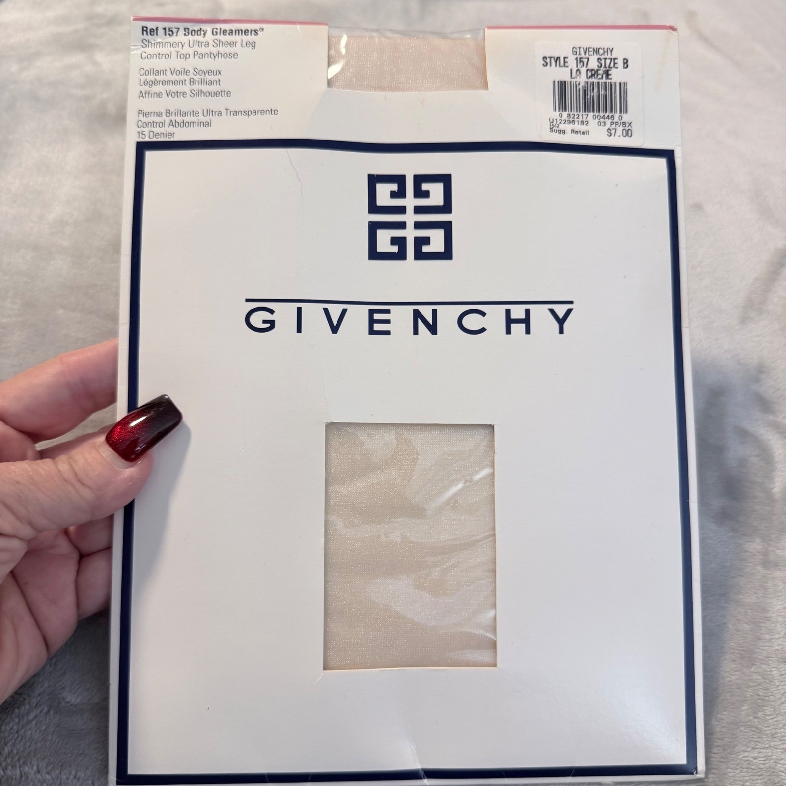 Givenchy Body Gleamers Pantyhose Size B La Creme VTG NOS