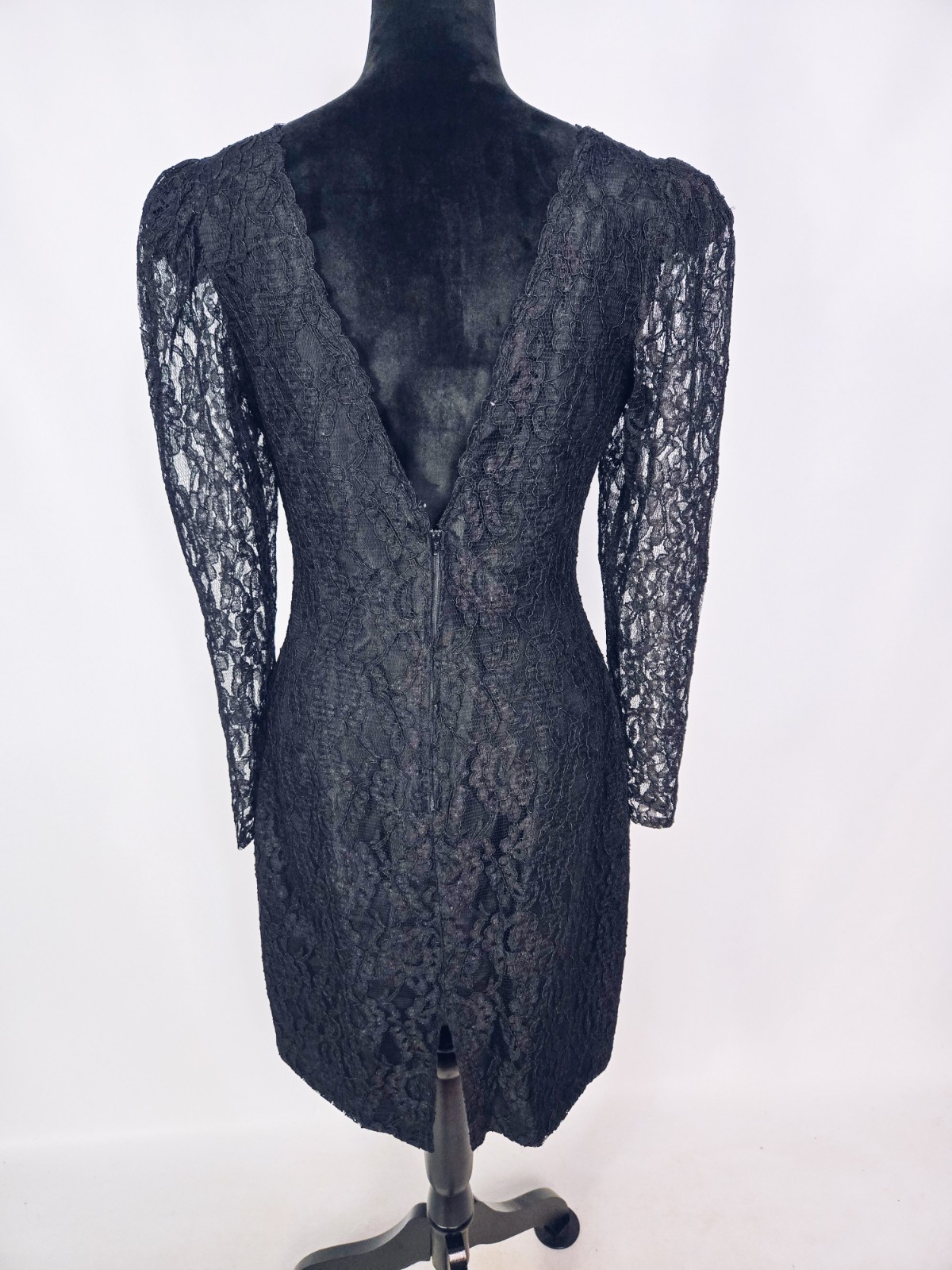 Expo Nights Vintage Long Sleeve Lace Black Dress Size 12