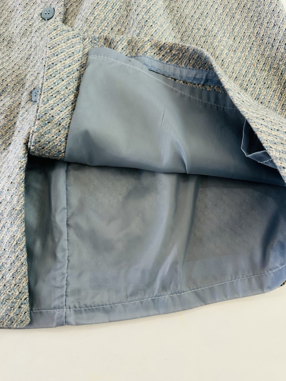Vintage Edwin Scott Wool Pleated Midi Blue Gray Skirt size 8