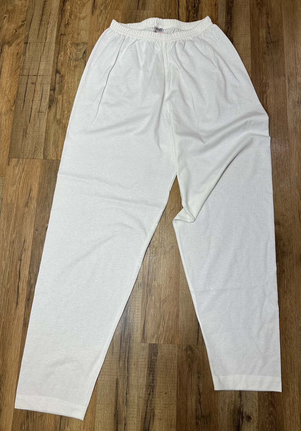 Vintage Avon Style 90’s Elastic White High Waist Cotton Blend Pants Large Comfy