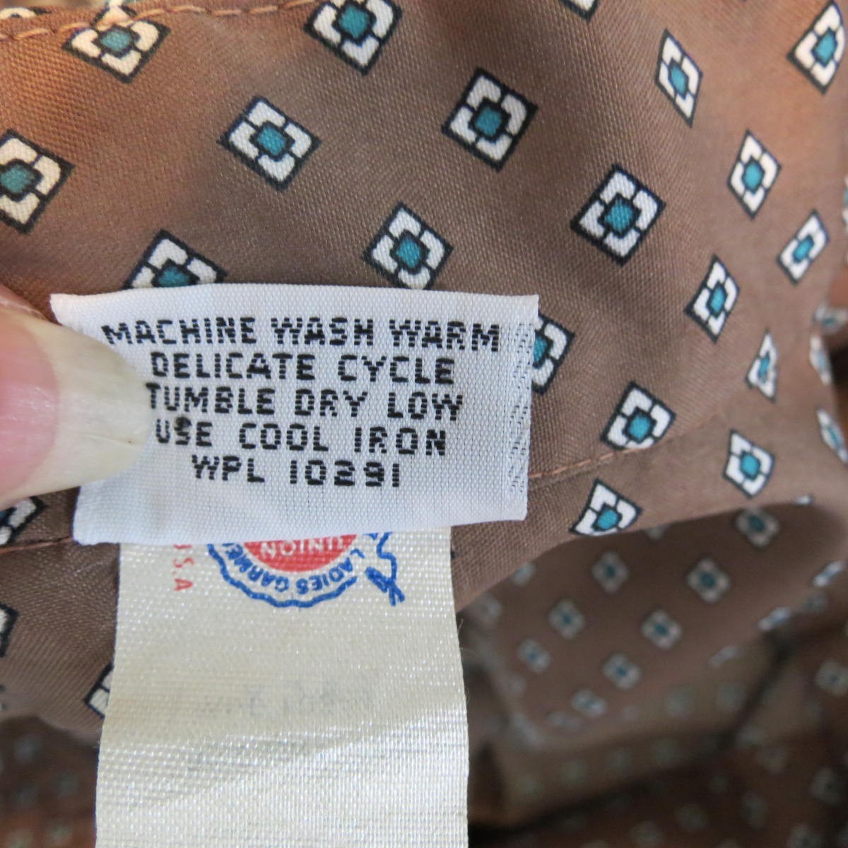 Vtg 70s Styled by Terry Chicago Blouse Pussy Bow Tie Collar Secretary Size 16-18