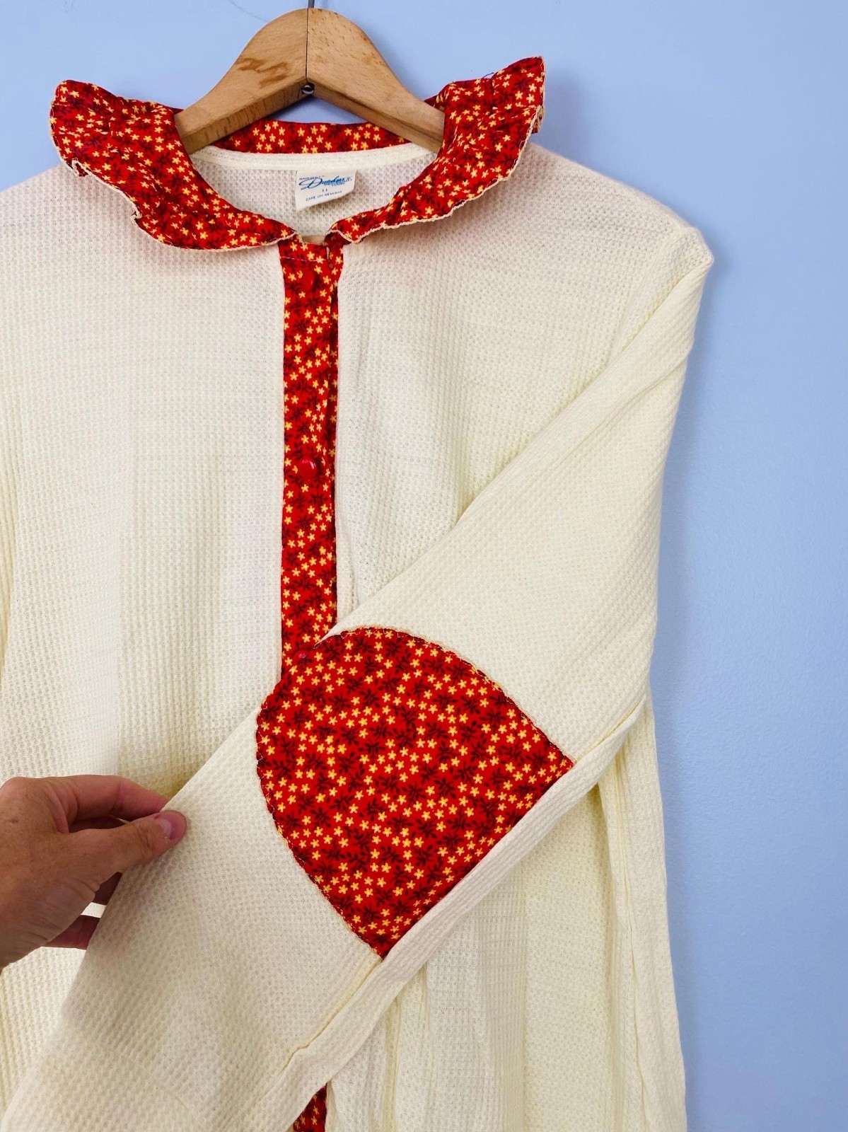 Vintage Dutchess Individually Yours 1970s Long Sleeve Thermal Nightgown Size S
