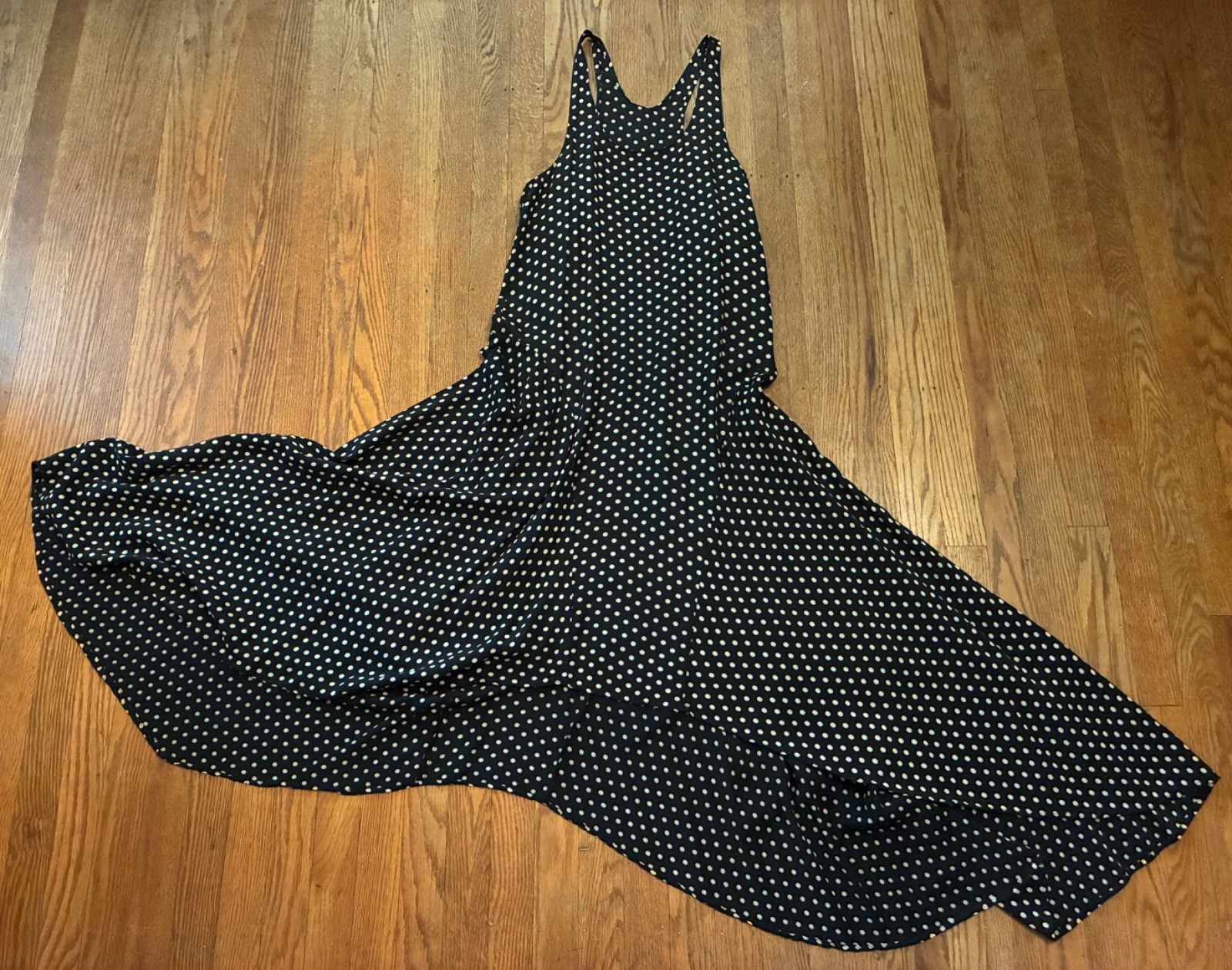 Vintage 80’s Norma Kamali Polkadot Racerback Sundress – S (Free Shipping)
