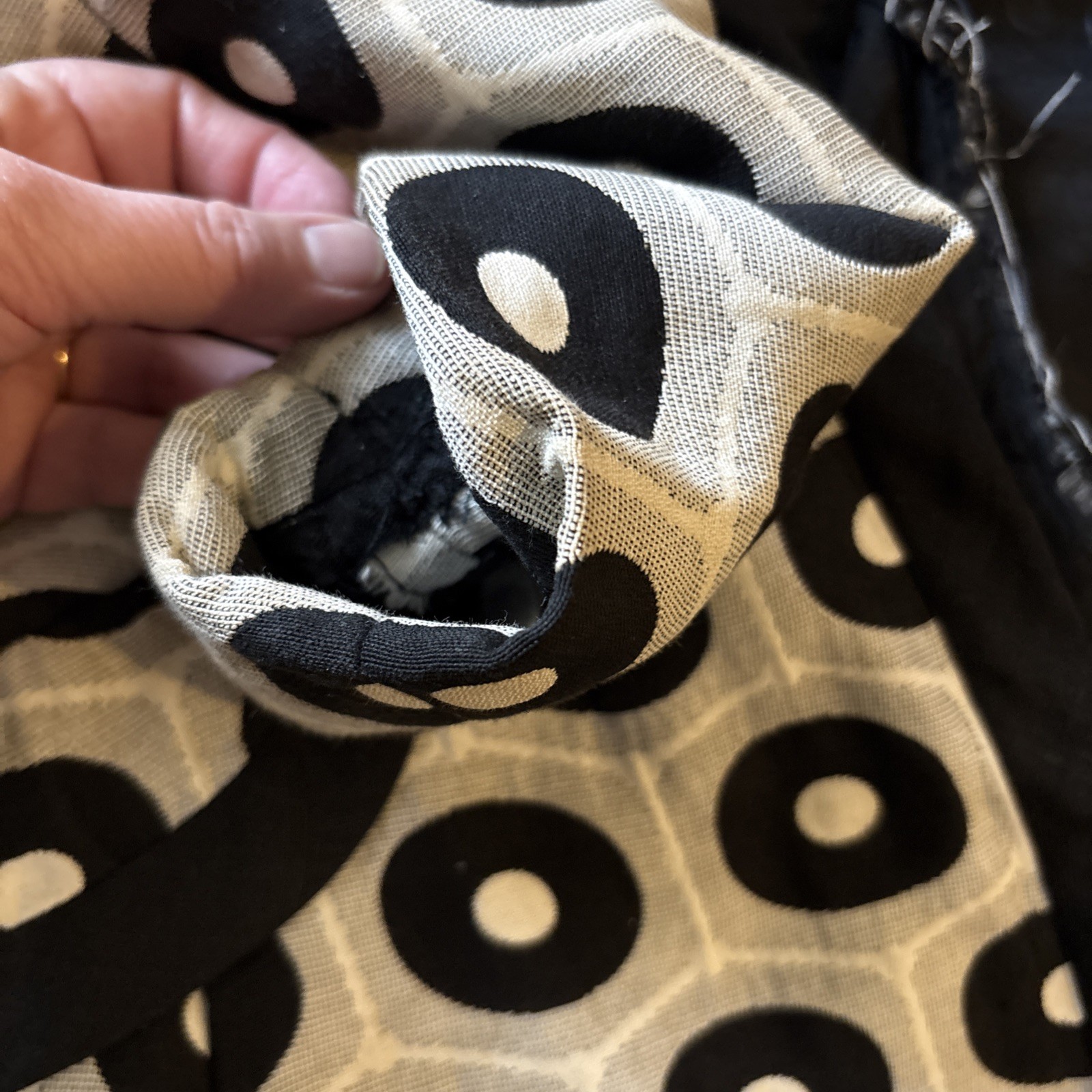 Vintage Ole Borden Rembrandt Black White Pop MCM Fit Flare Dress 60’s M L Polka