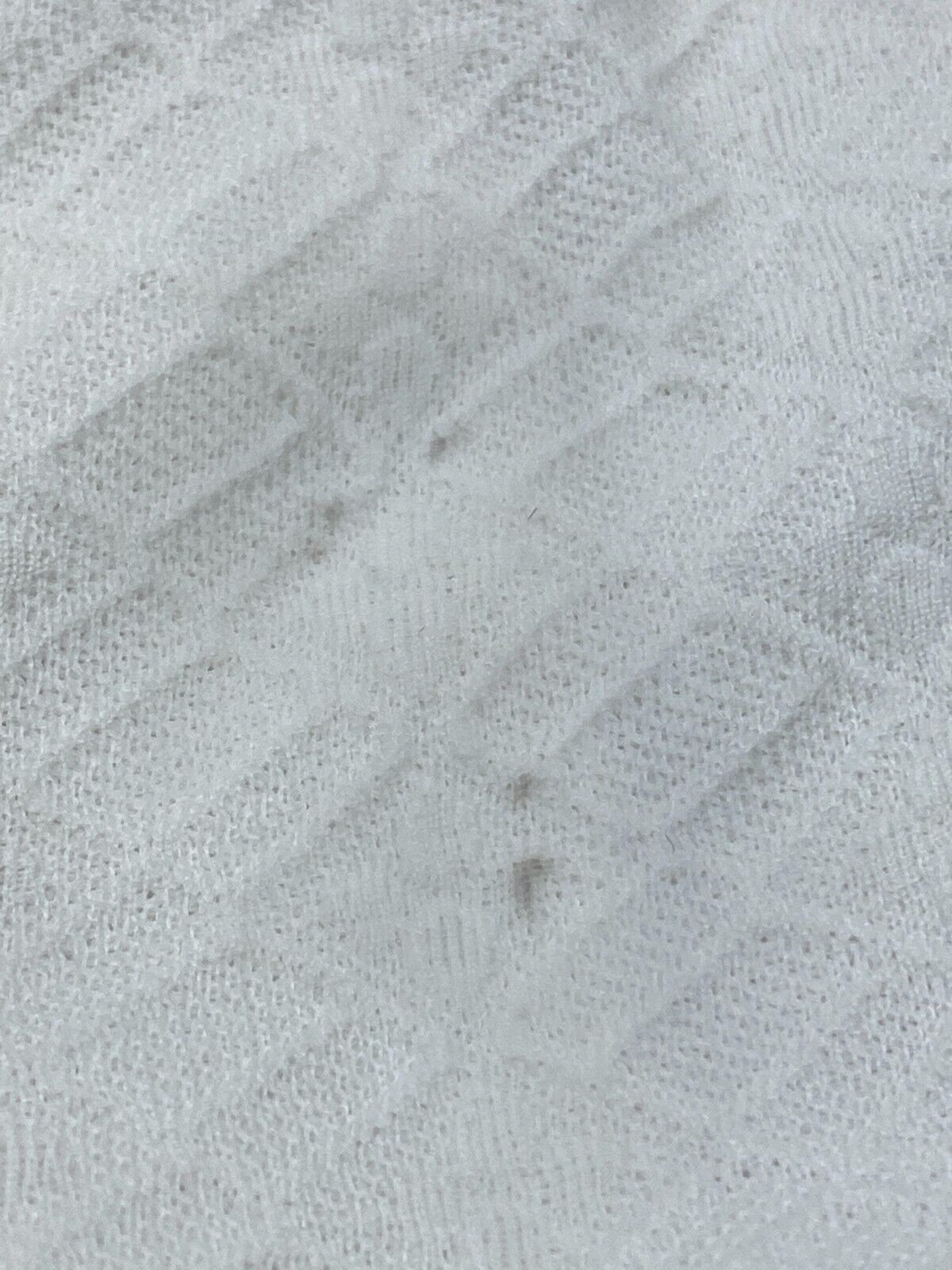 Vintage 1970s Double Knit Polyester Jacket Women Sz Large White Button Tie Close