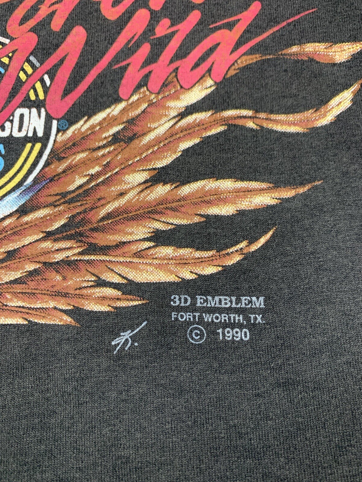 VTG Harley Davidson T Shirt 1990 3D Emblem Single Stitch Forever Wild Bluegrass