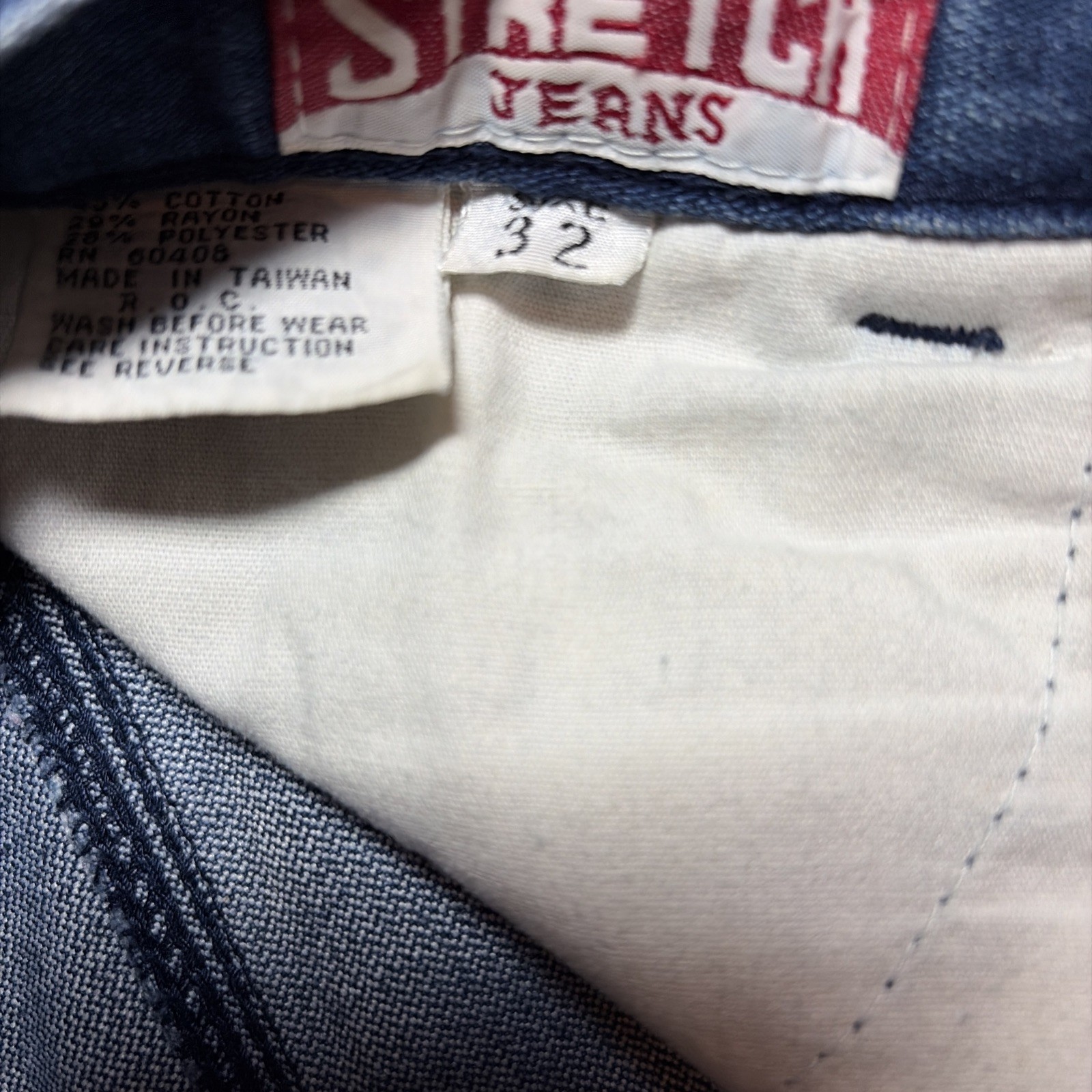Vintage 80s Braxton Womens Stretch Floral Denim 5 Pocket Zip Front Jean Sz 14/32