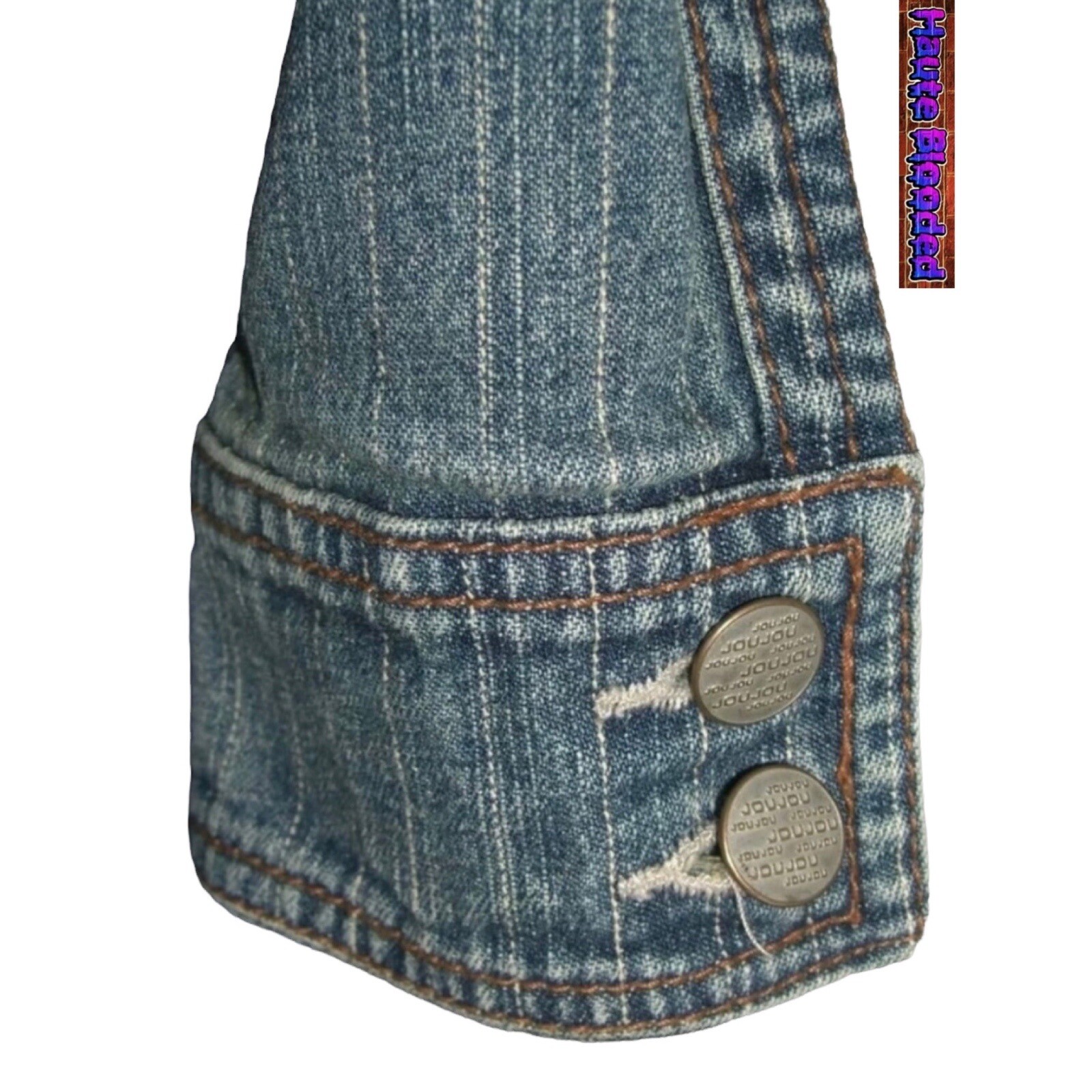Vintage 90’s y2k JouJou Cropped Denim Jacket Jean egirl Indie Sleaze Streetwear
