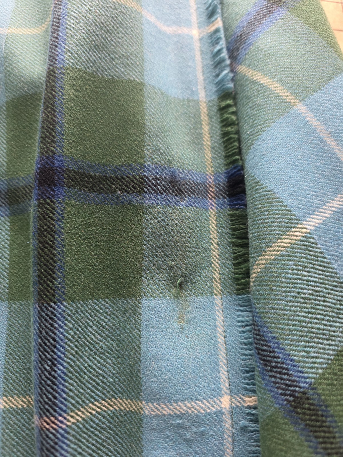 Vintage Forsyth Of Edinburgh Women’s Tartan Wool Maxi Skirt Blue Green Plaid L