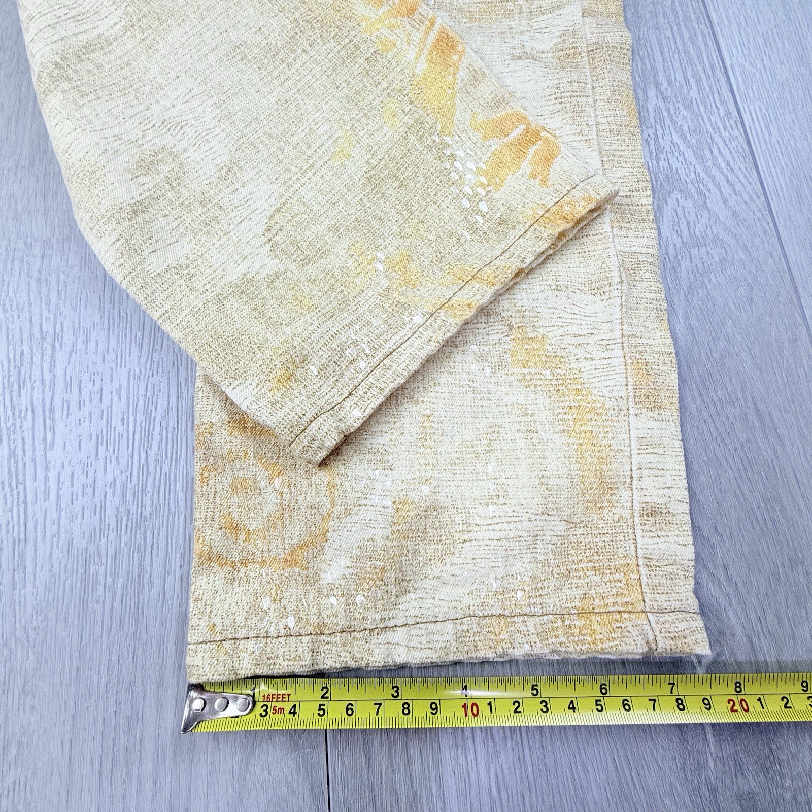 Vintage Roberto Cavalli 90s Funky Sand Blasted Denim Shimmer Jeans Small Italy