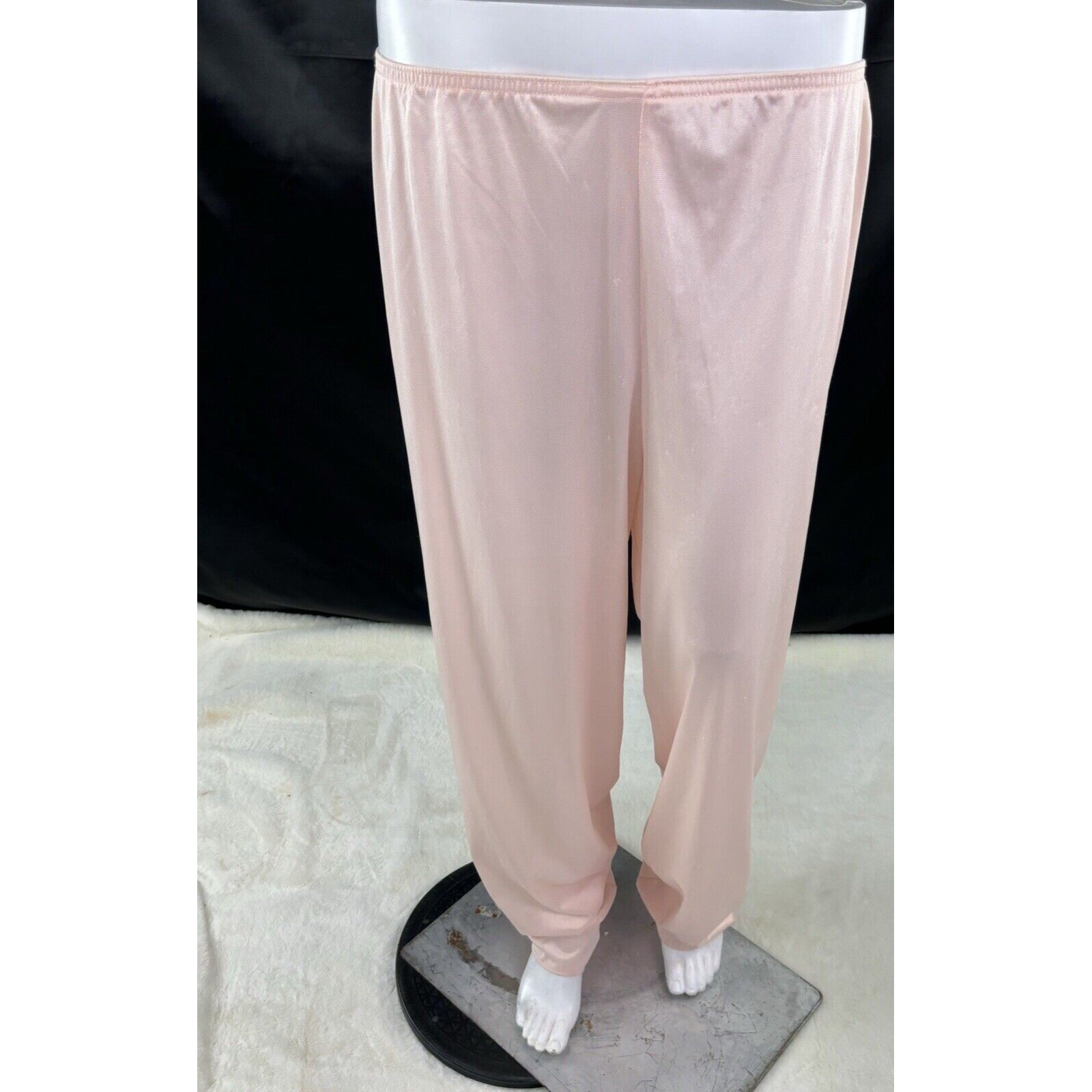 Yolande Mod Robe Satin Blouse Floral Shirt Pink Pants Vintage 80’s 3pc Lingerie