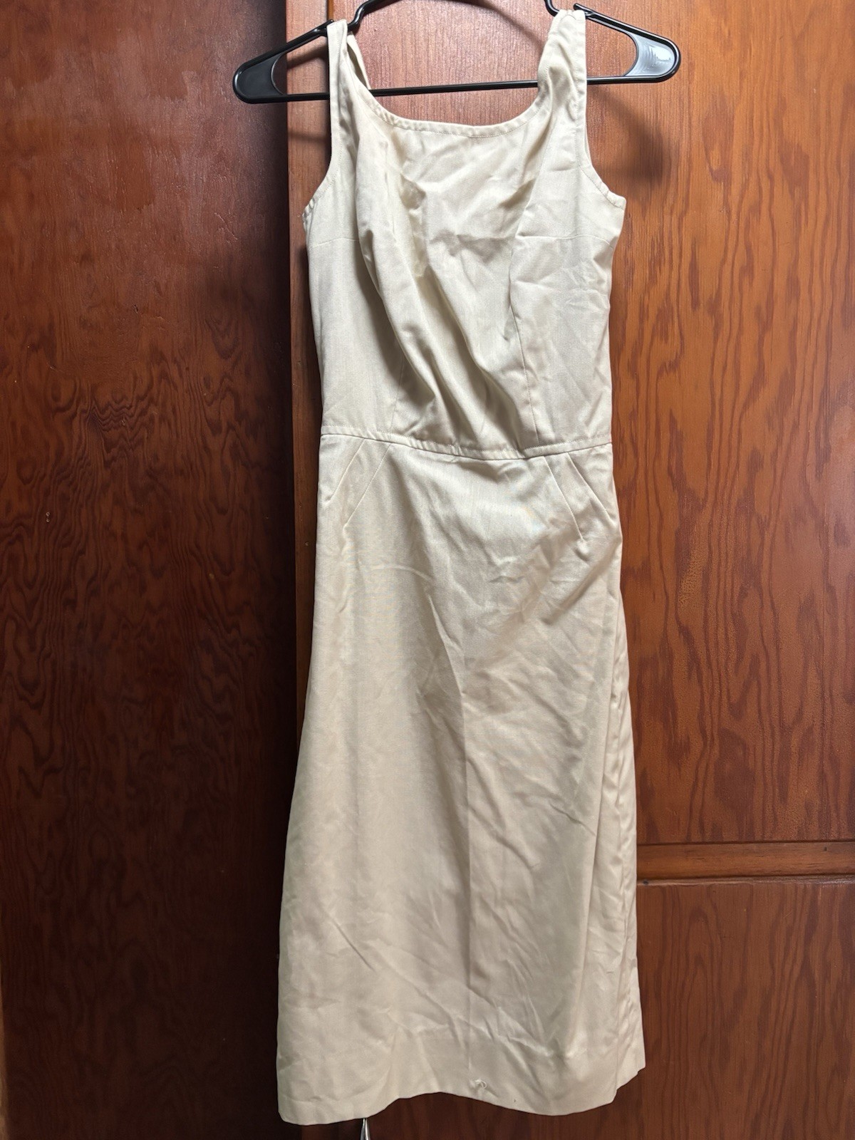 Vintage California Girl Beige Sleeveless Dress Size Small