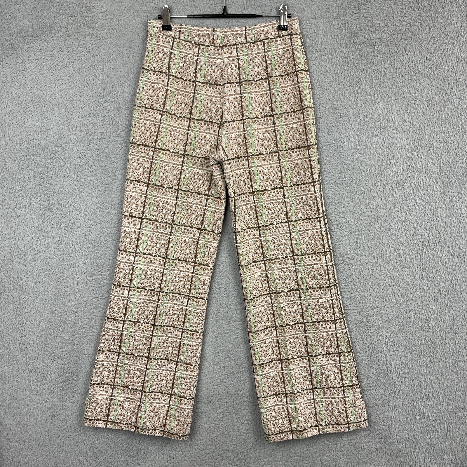 Vintage Kmart Plaid Pants Womens 8 *Mzrs 26×28 Double Knit Polyester Japan 70s