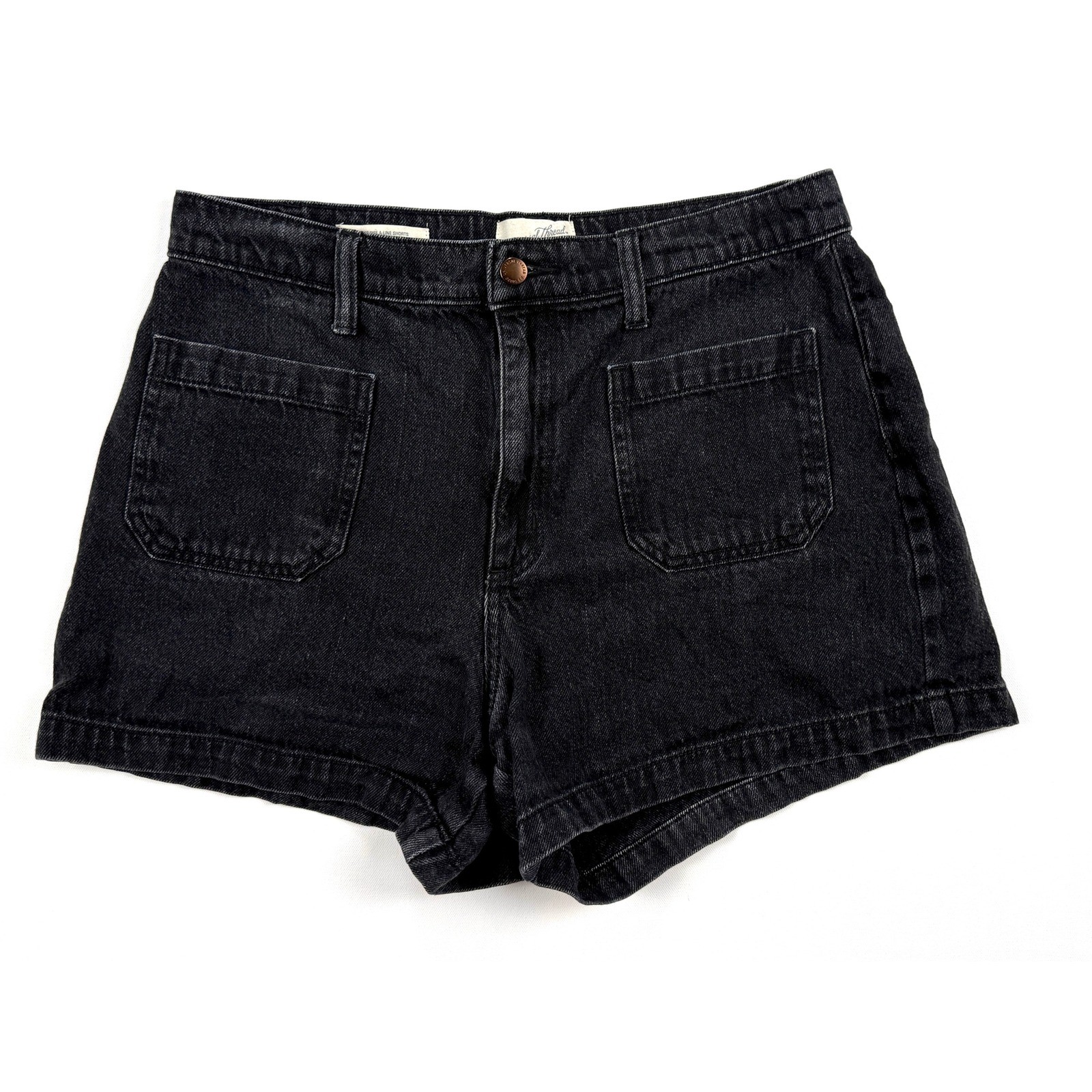 UNIVERSAL THREAD Women’s Sz 12R 31w Black High Rise Utility/Cargo Shorts #1709