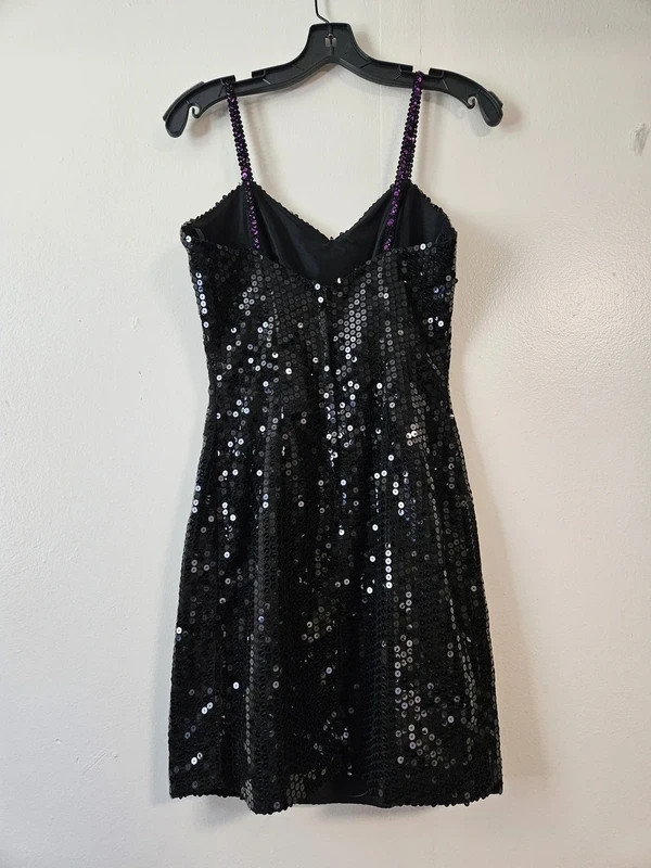 J REYNOLDS DESIGNS ATLANTA VTG Sequins Black Prom Formal Party Gown USA SZ 4/6