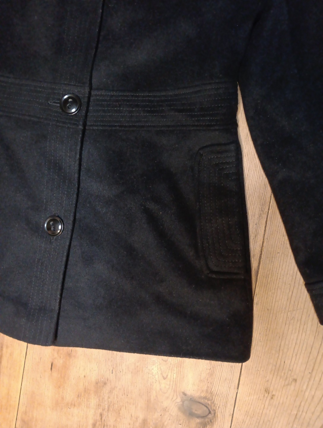VTG Preston & York Womens 10 Peacoat Black 100% Wool Lined Pockets Winter