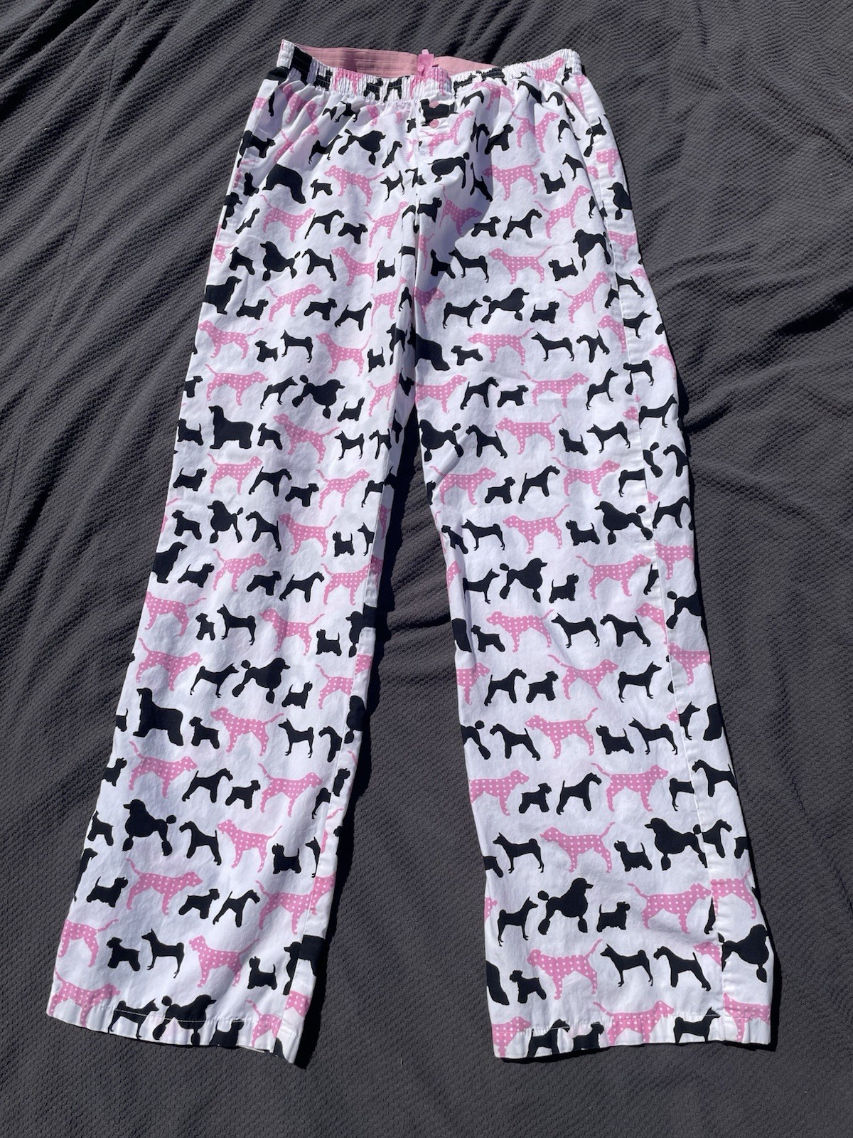 PINK Victoria’s Secret dog print pajama pants Vintage Y2K polkadot pink white PJ
