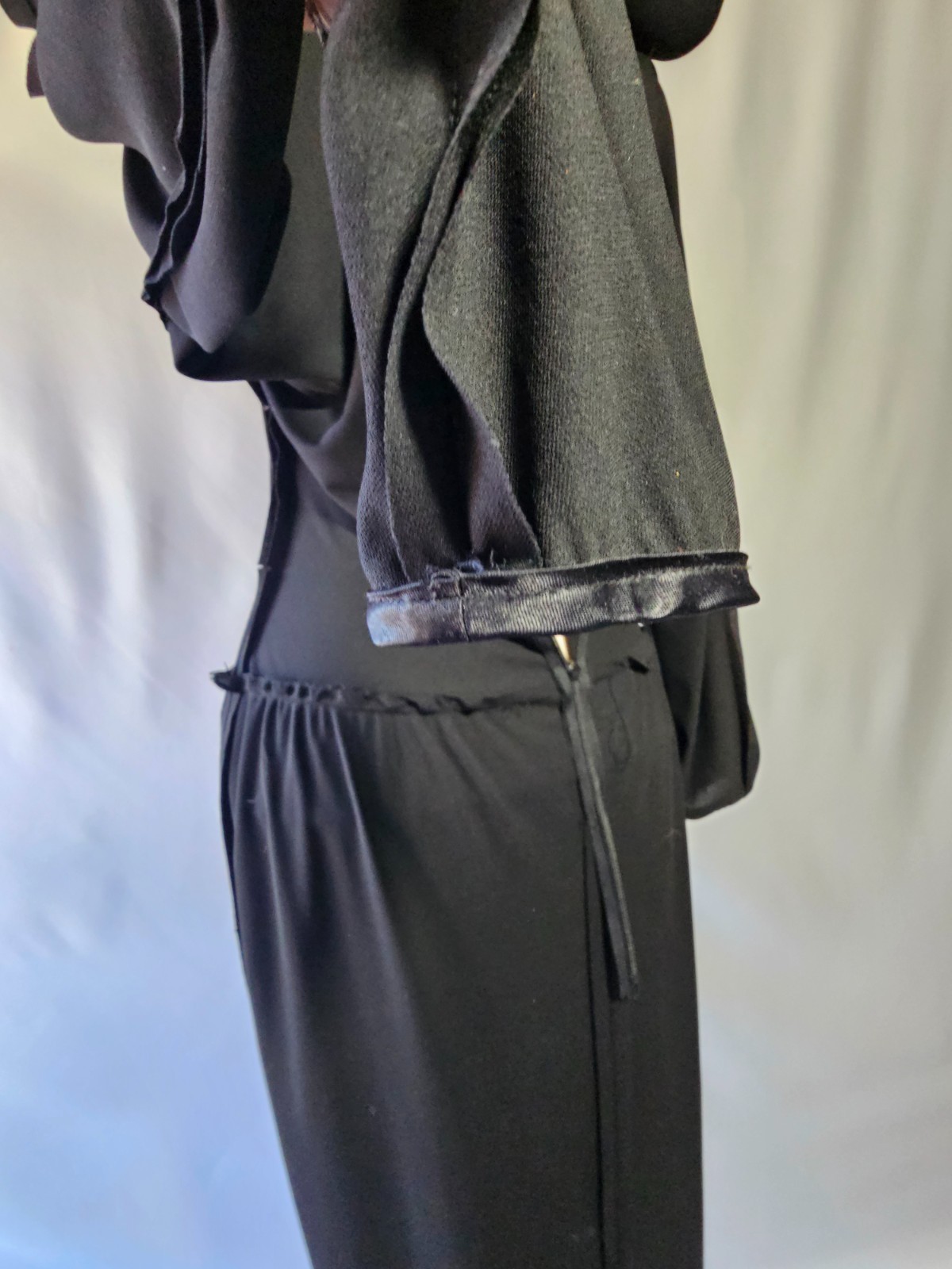 Vintage Rosalind De Sherry Black Dress | Rhinestone Bow | Size 8 | NY Designer