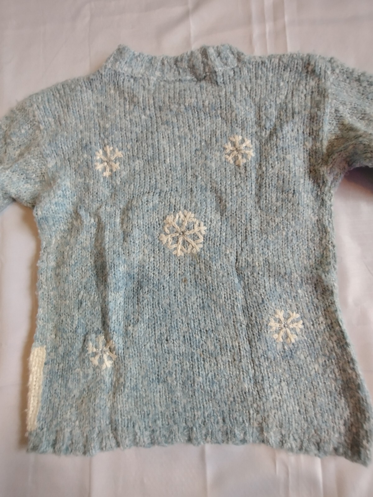 Vintage 80s Teddy Bear Chunky Knit Winter Snowflake Sweater. Mandal Bay Size 7/8