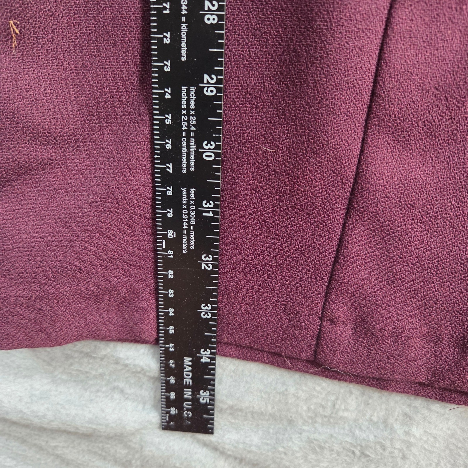 La Belle Fashions Mini Dress Womens 9 Burgundy Vintage 90s Button Front Pearl