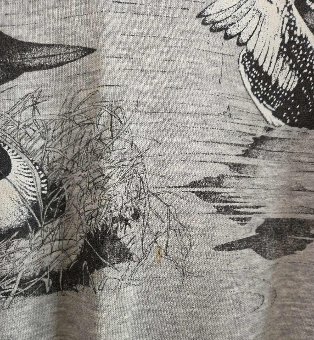 Vintage Loons Sweatshirt Gray Red Cuffs Collar Inlet Bay Made In USA XL Womens