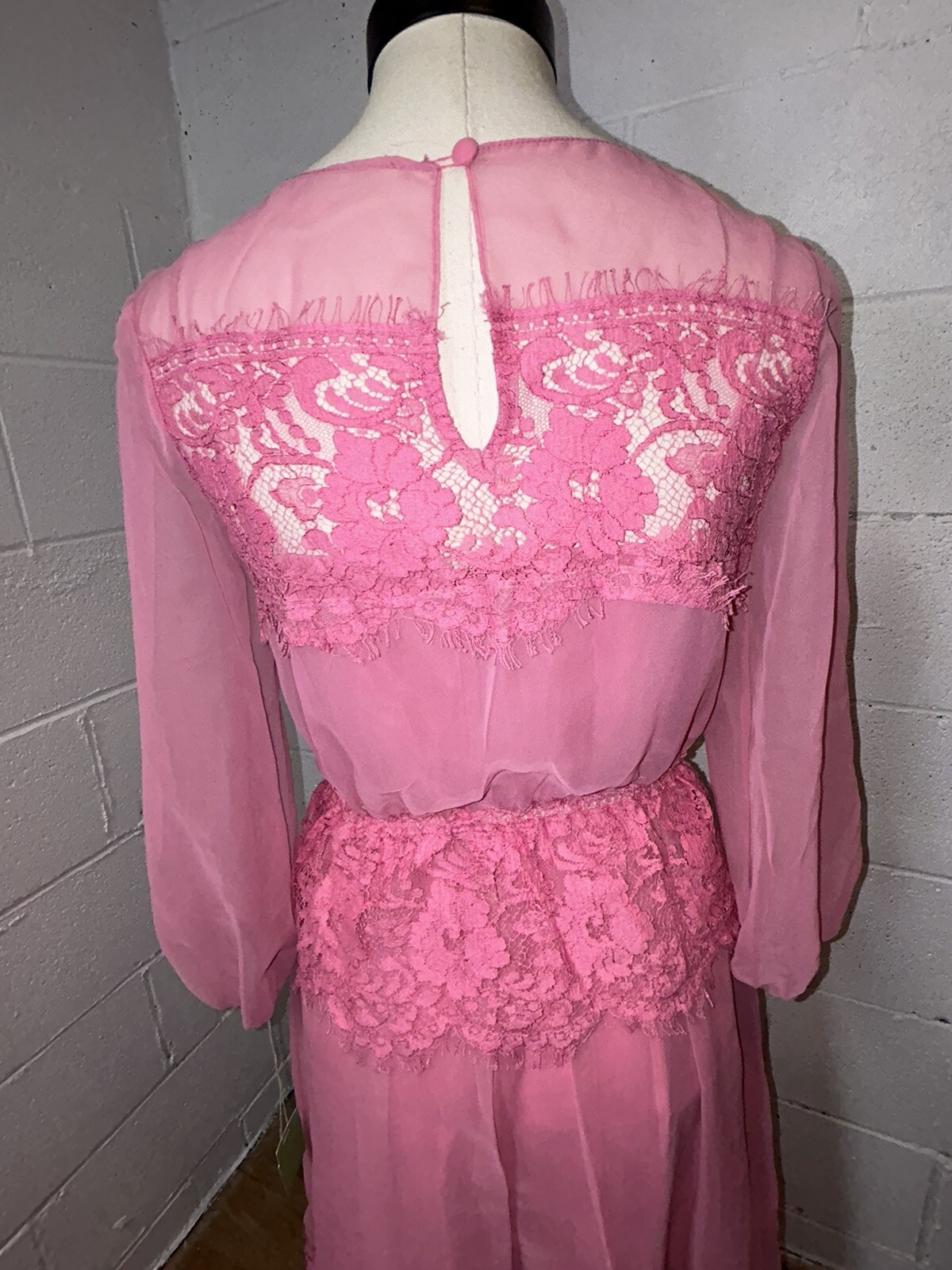 VTG Jc Penney Penny Pink 2 Piece Formal Raw Lace Dress Barbie NWT 80s 9/10 C1