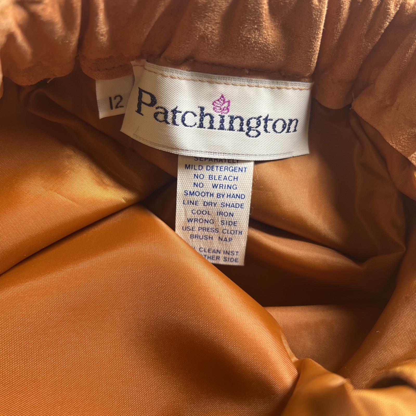 Vintage Patchington Suedmore Jacket And Skirt Peach Size 12 With Tags