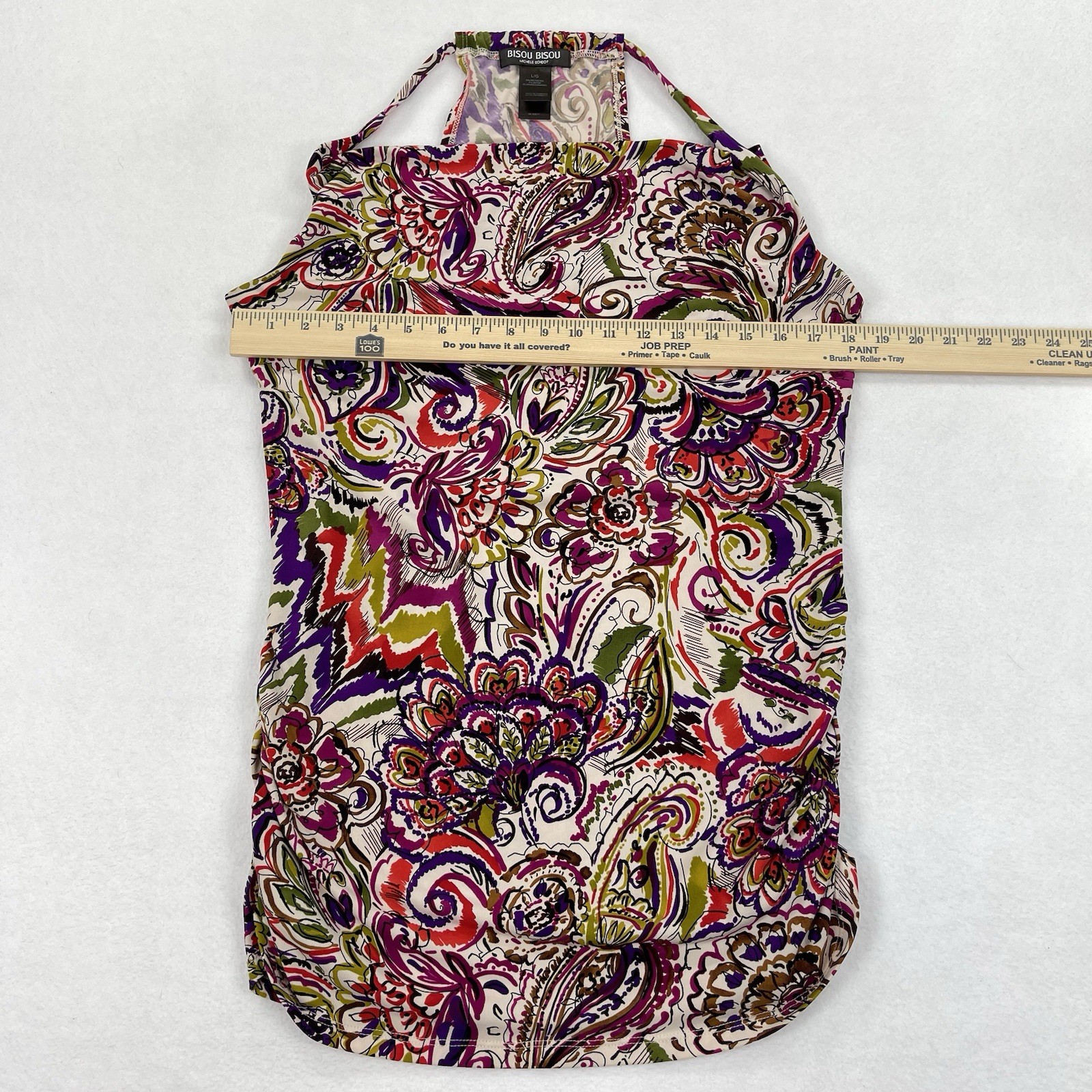 Bisou Bisou Women’s Large Paisley Mini Halter Dress Clubbing Y2K Vintage