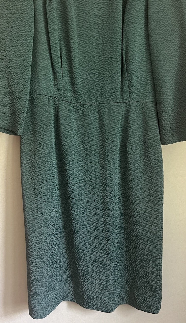 Vintage Dress Sheath Textured 40s 50s Midi Wiggle Secretary Size Medium 8 10