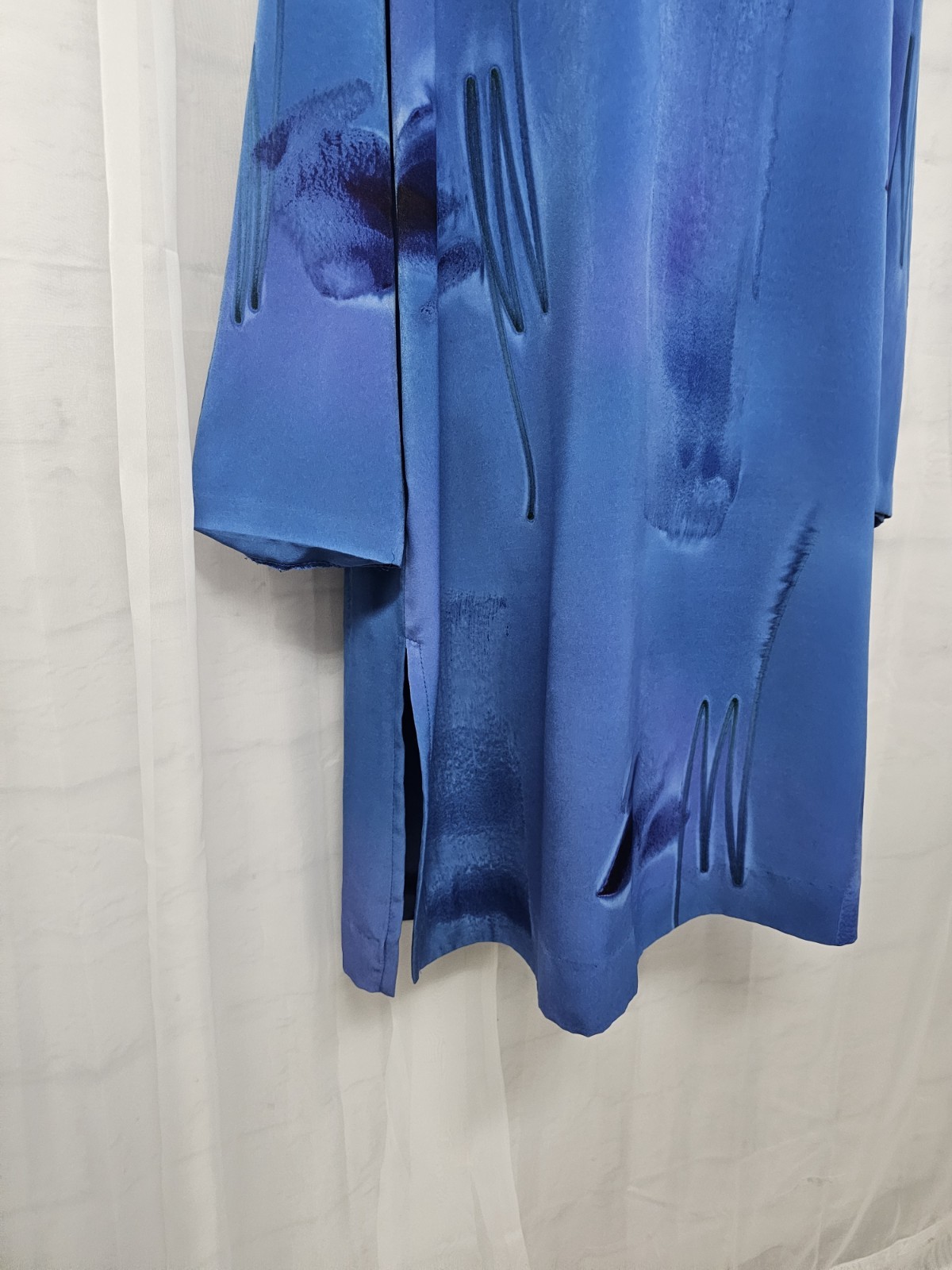 Vintage Ruth Norman Dress Blue Grunge Shift Retro L