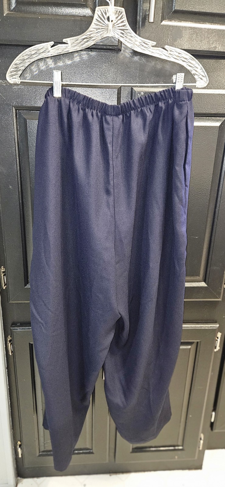 Vintage Leslie Fay Dress Pantsuit Sz 22WP Petite Navy Blue Polkadot Office
