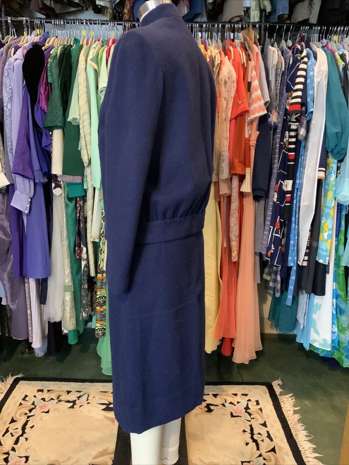 VTG 60s Women’s Navy Blue Wool 2Pc Skirt Jacket Suit Sz 6 GUC Pinup Girl