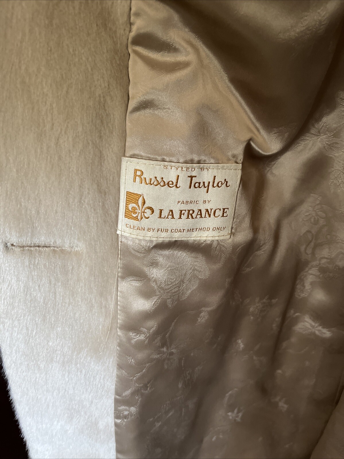 Vintage 60s La France Russel Taylor Brown and Tan Faux Fur Coat Large