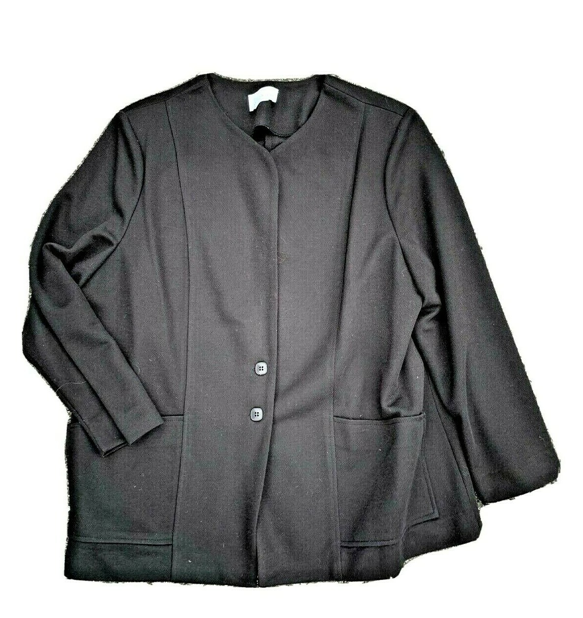 Vintage LADY DEVON New York ALL BLACK Blazer Jacket Plus Size 42 ❤️cb15m2