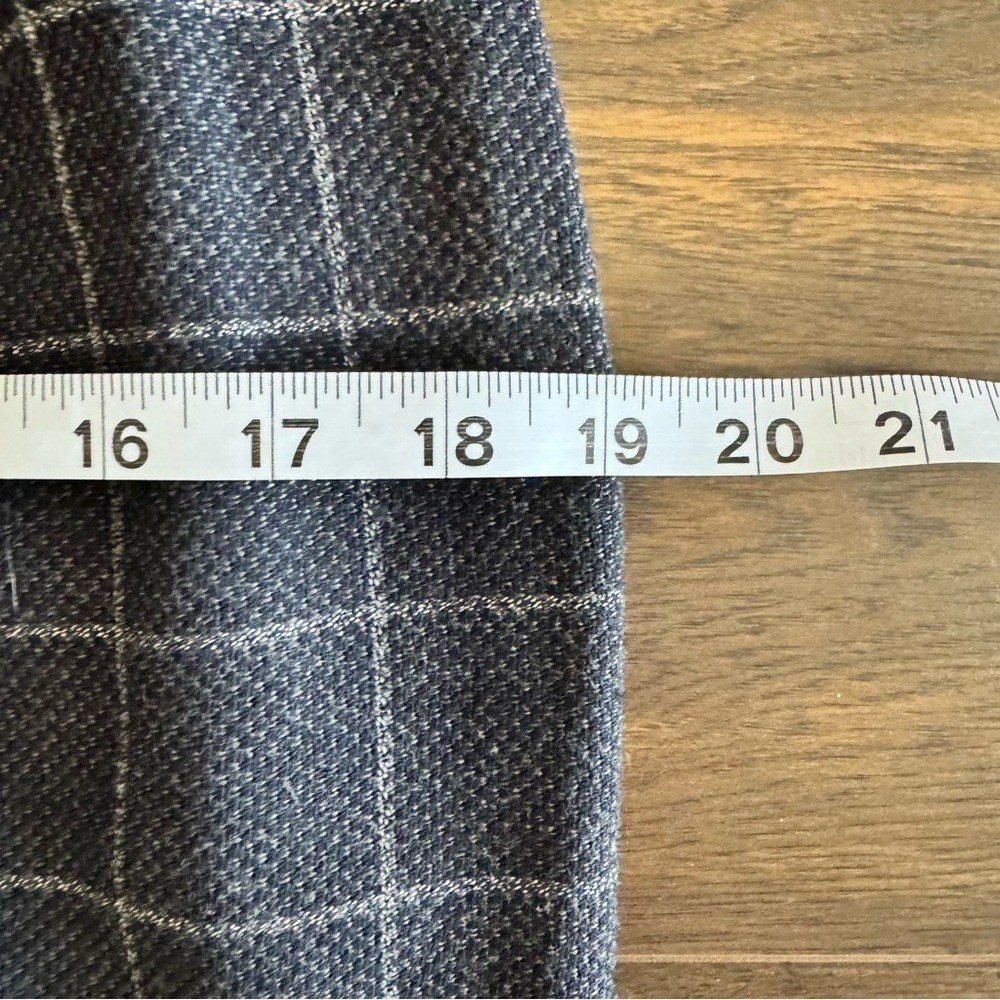 Vintage Wool Windowpane Pencil Skirt High Waist Gray Career Academia Size 8