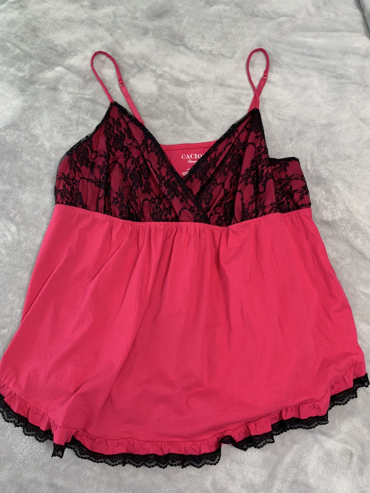 Cacique Babydoll 26/28 3X Lingerie Nightie Summer Cotton Queen sz