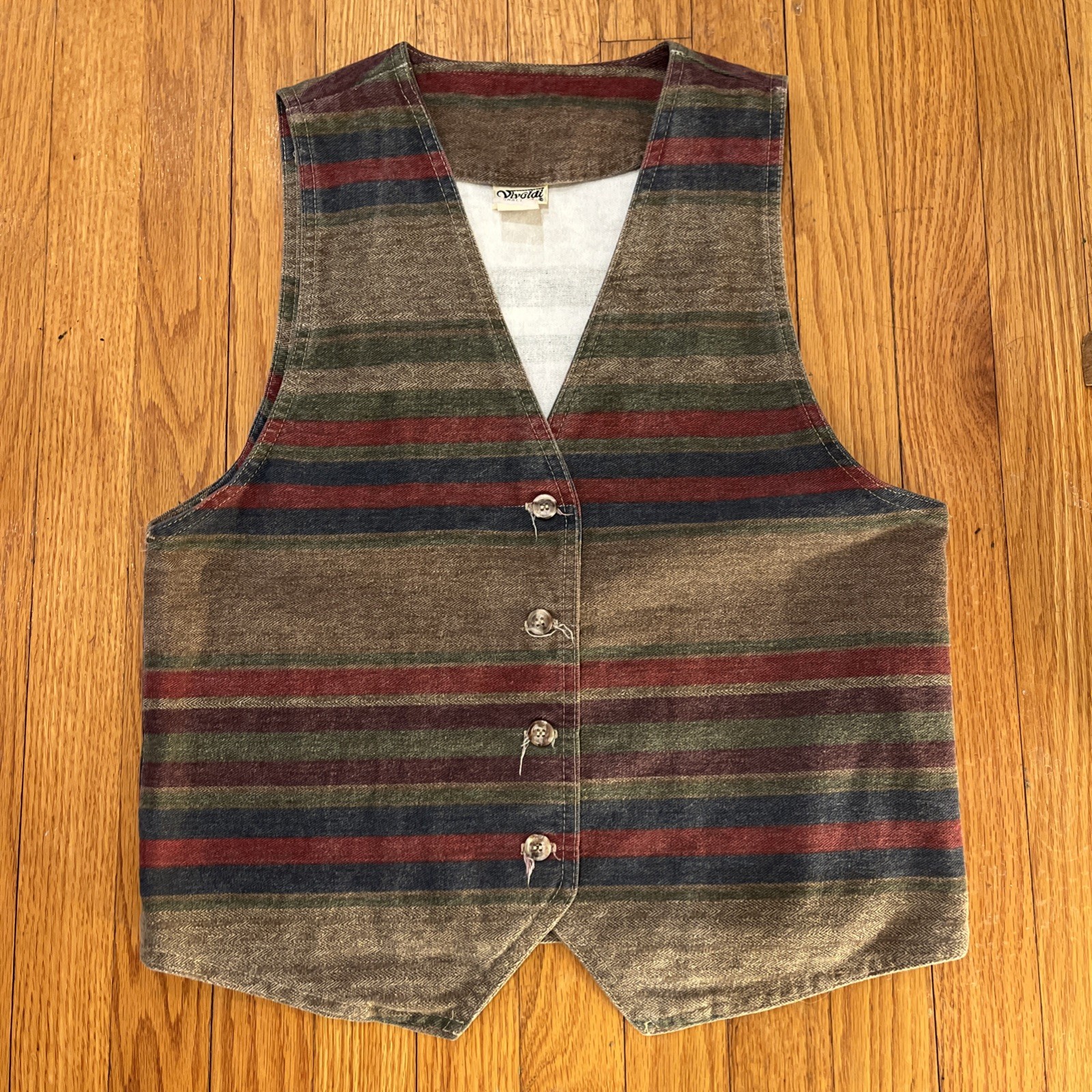 Vintage Vivaldi Jeanswear Made In USA Aztec Western Vest Sz S