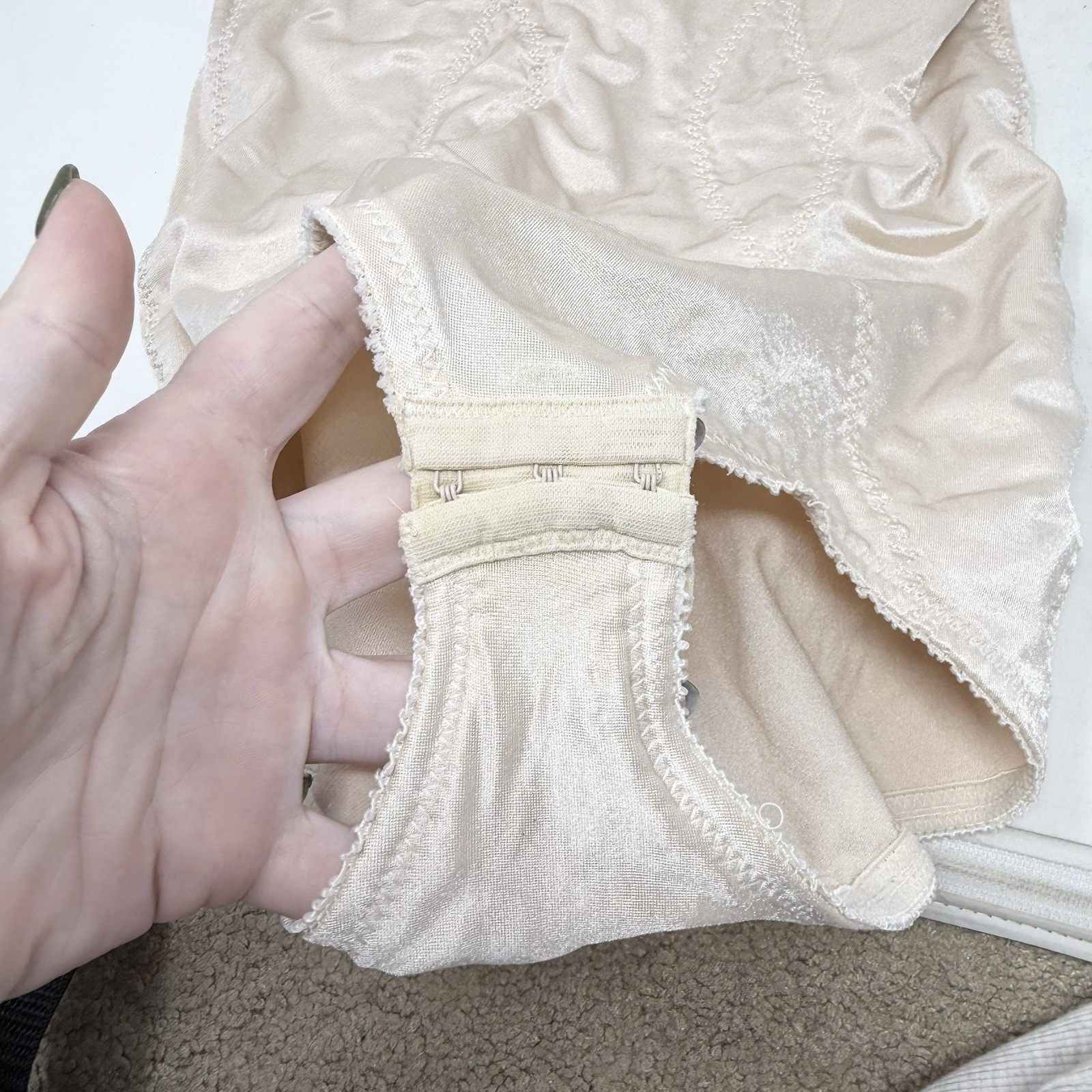 VTG Flexees Shaping Bodysuit Sz 36C Nylon & Lycra Girdle Nude Shaper 6866