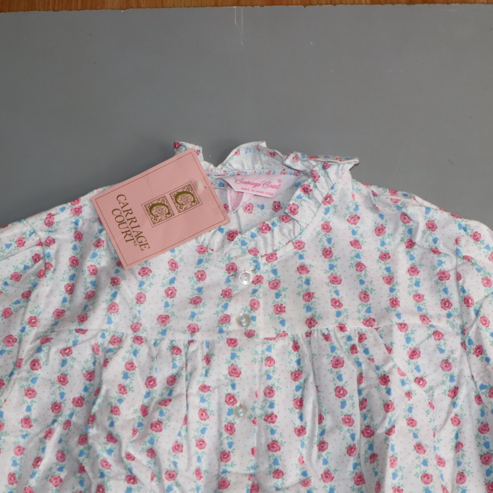 Vtg Sears Carriage Court Flannel Night Gown Short Medium Measures Small Flowers