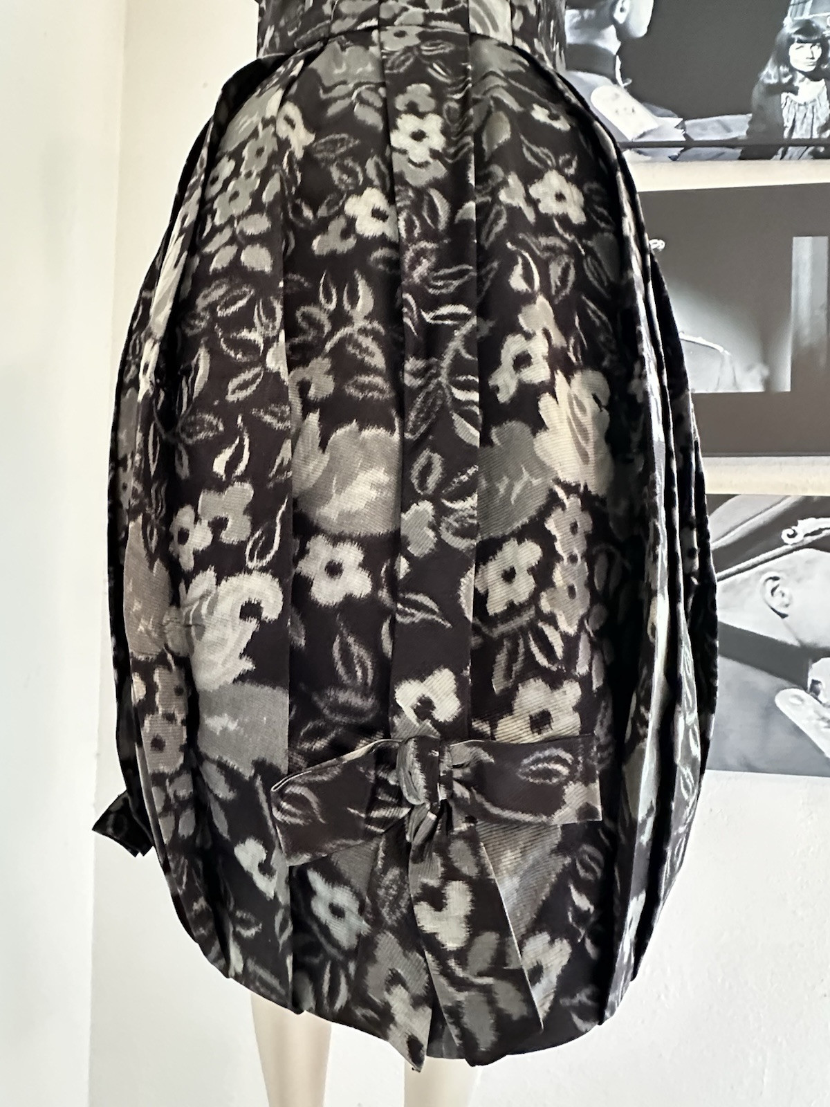 Vintage PIERRE BALMAIN SILK FAILLE BUBBLE HEM w/BOWS!! COCKTAIL DRESS JACKET SET