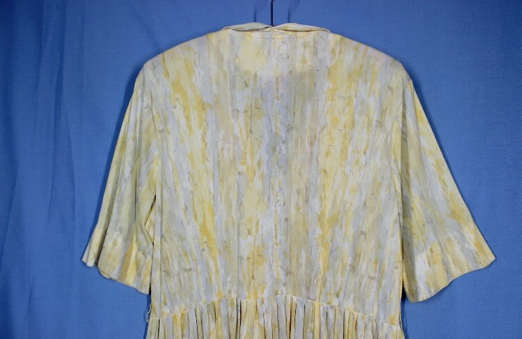 Vtg 60s Claire Tiffany Traveler Jersey Dress XXL w37 Plus Rayon Pussy Bow