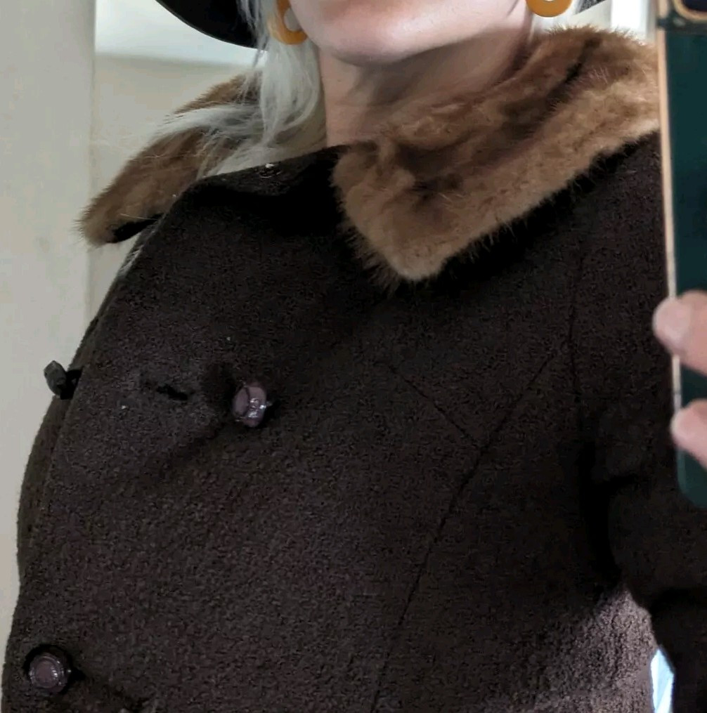 Joseph Horne Vintage Wool And Fur Collar Coat